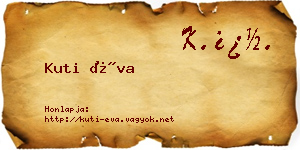 Kuti Éva névjegykártya
